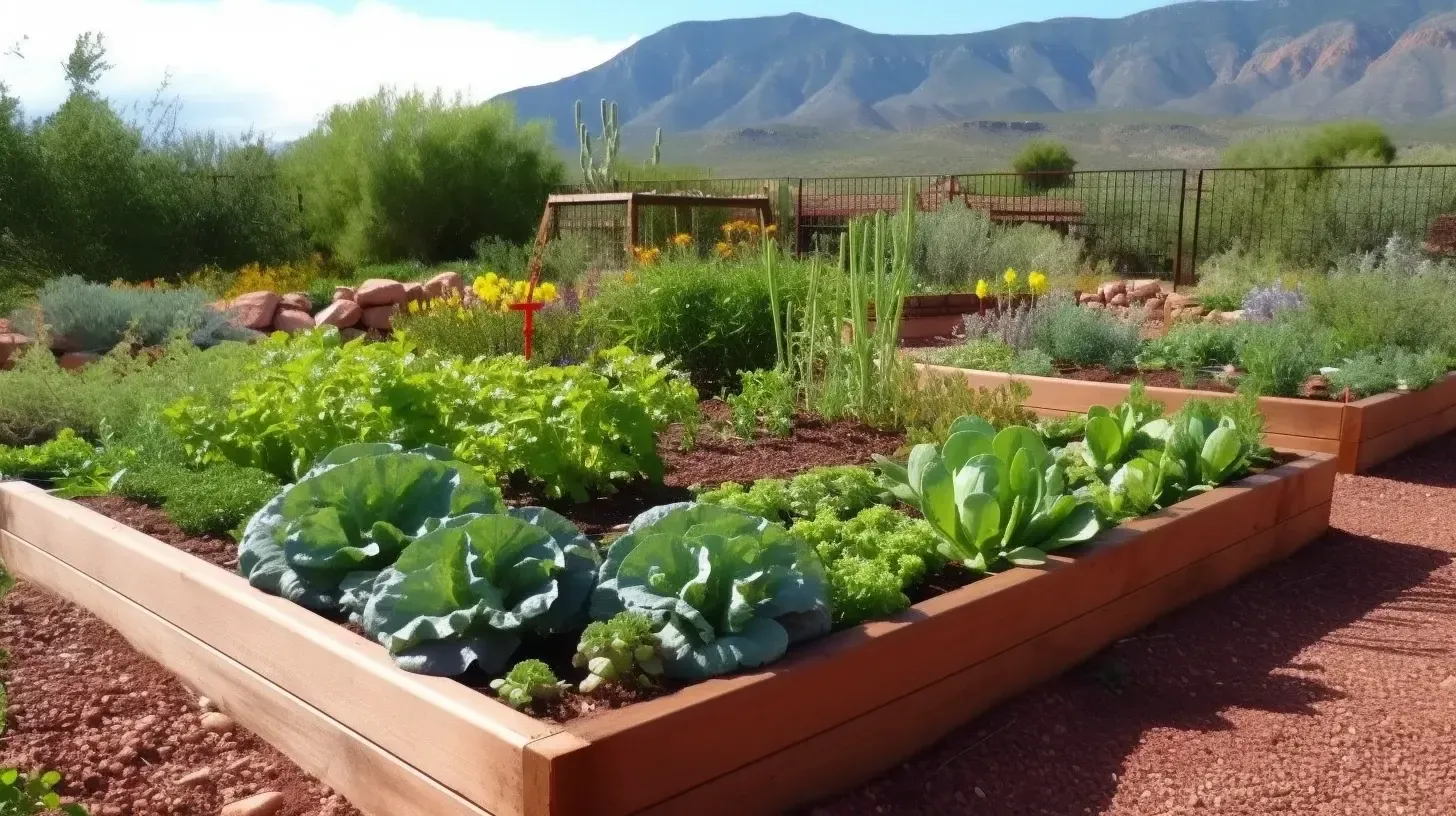 Healthy vegetables thriving in well-prepared raised beds.
