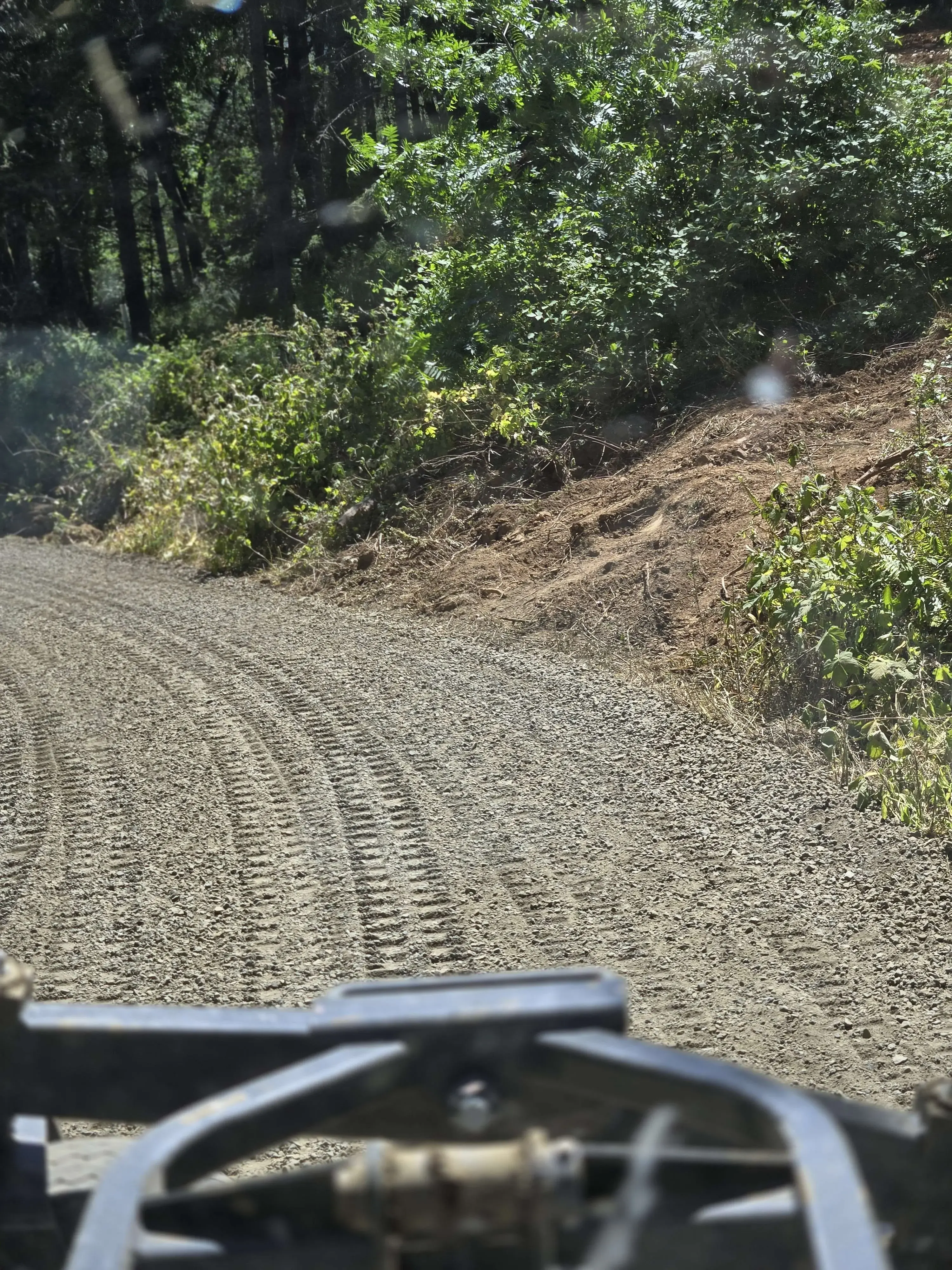 Driveway grading in progress – rear view
